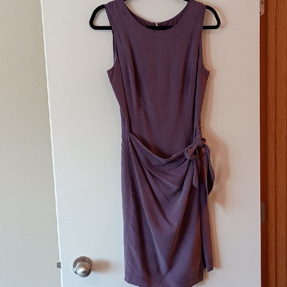 August Silk Purple Midi Dress - Picture 1 of 5